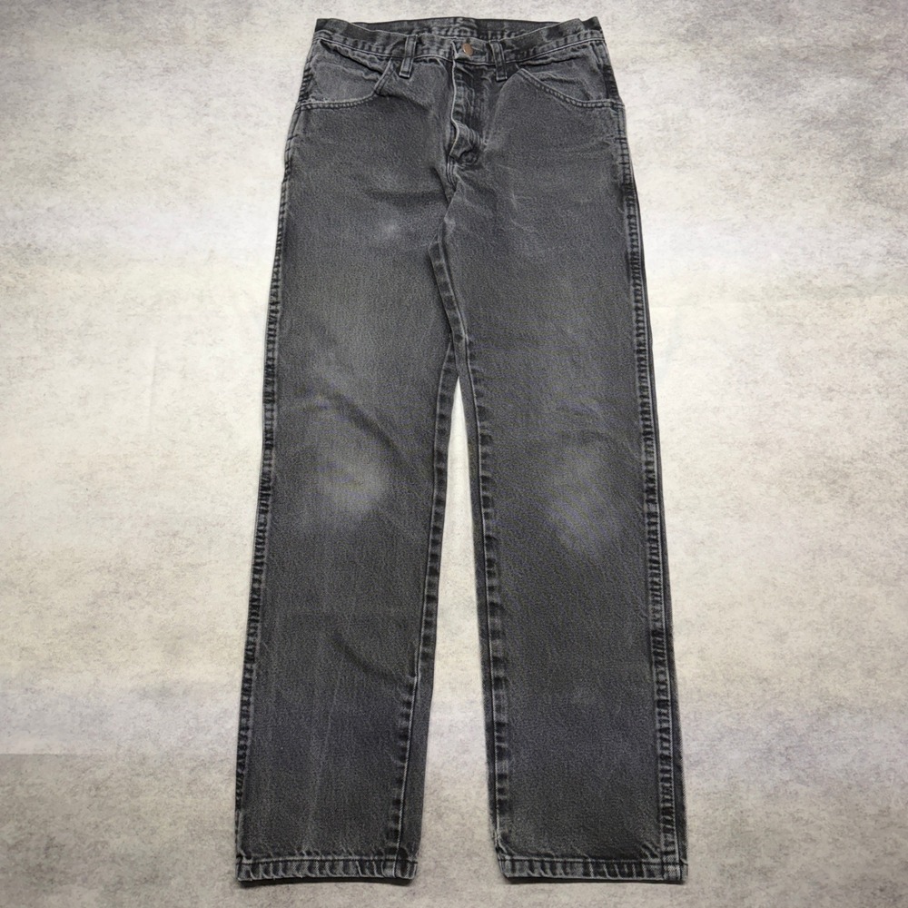 Rustler Black Denim Jeans 30x30 Straight Leg‎ Faded Y2K Workwear Western
